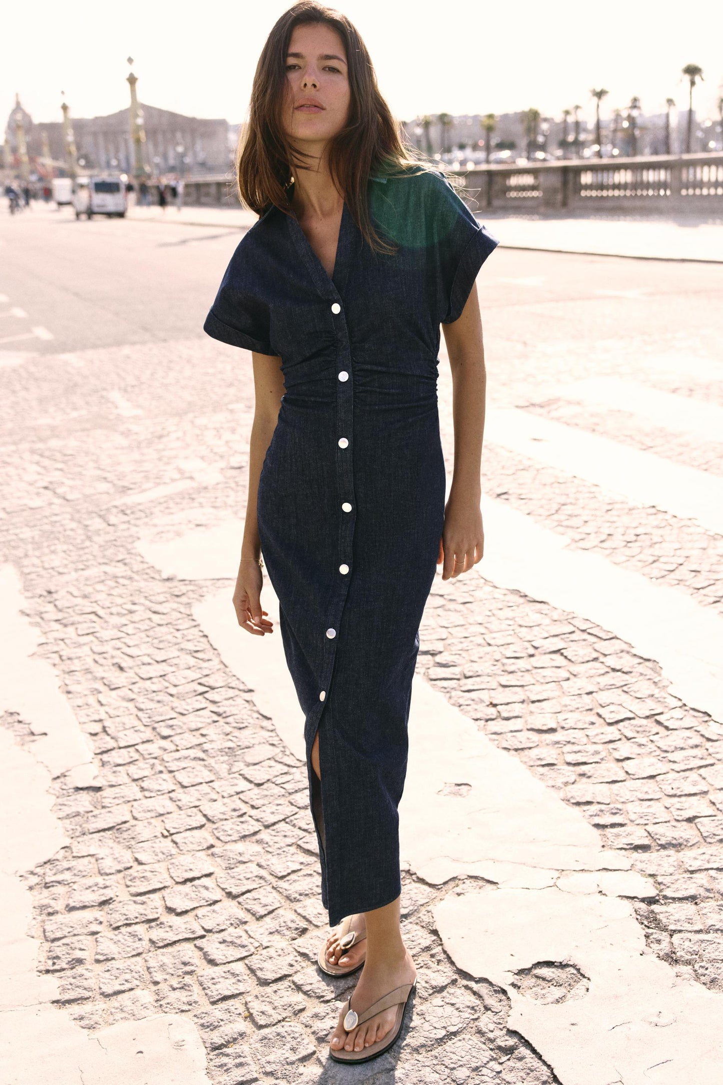 EMMA - Denim Midi-Kleid