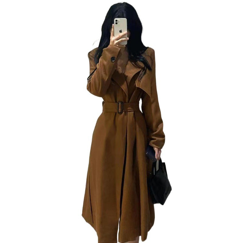 Elina™ - Lange Jacke aus Wildleder