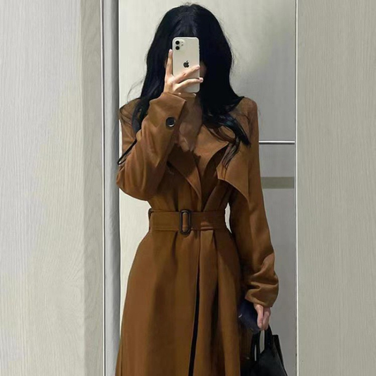 Elina™ - Lange Jacke aus Wildleder