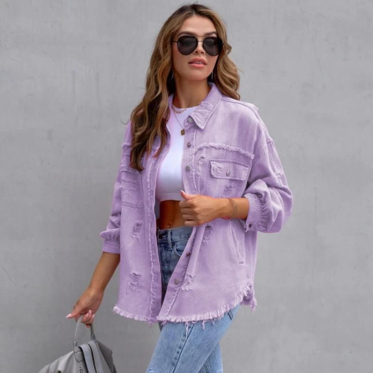 Rose™ - Getragene Denim-Jacke