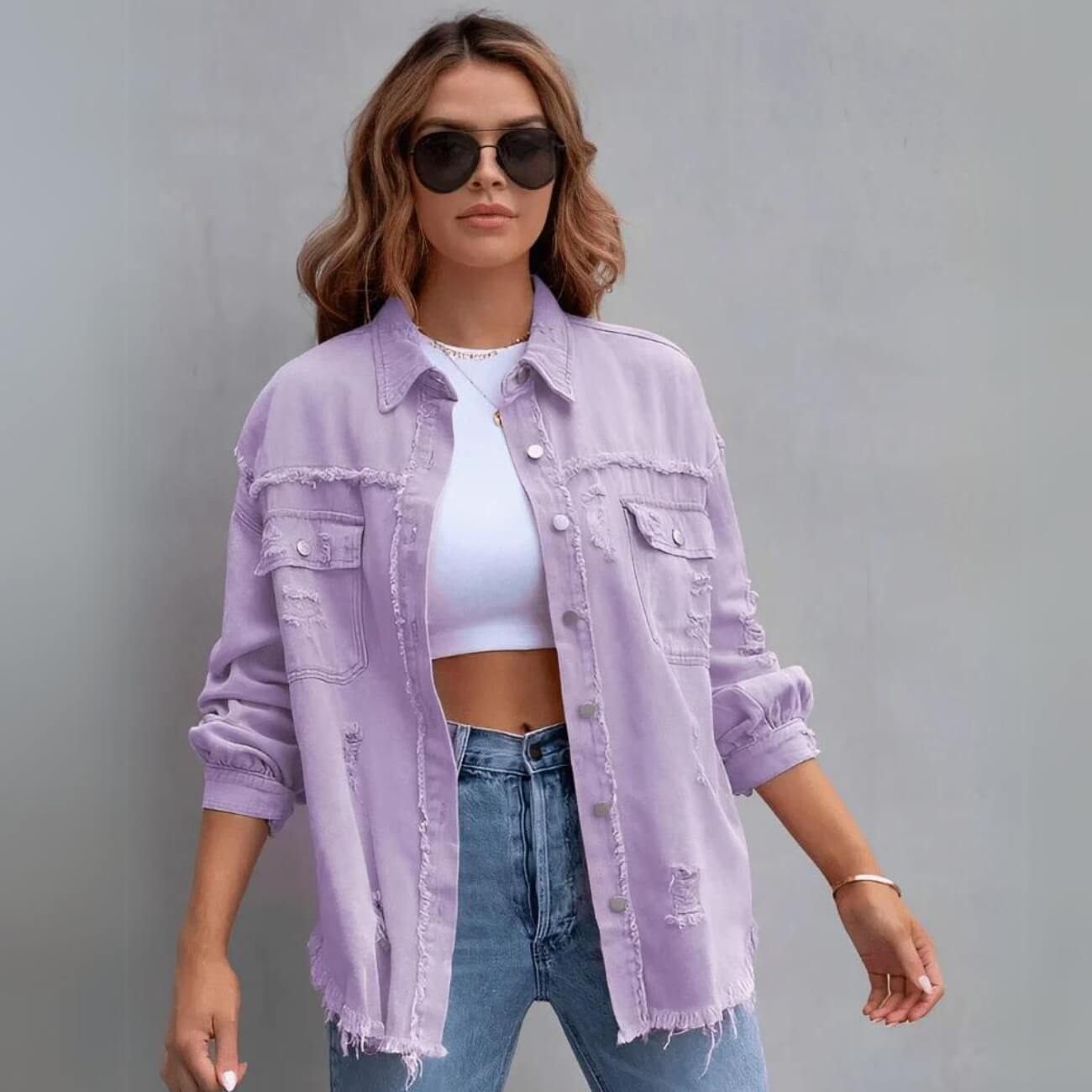 Rose™ - Getragene Denim-Jacke