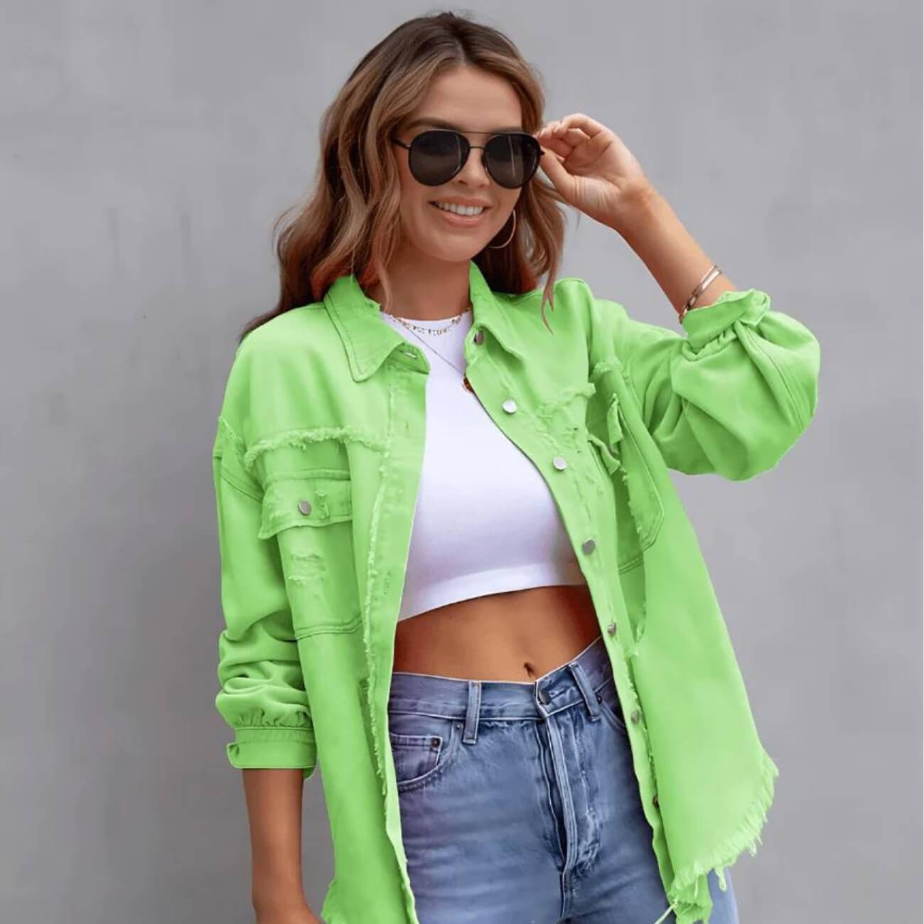 Rose™ - Getragene Denim-Jacke