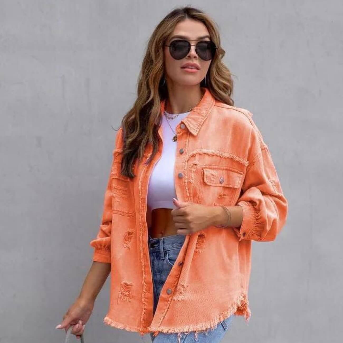 Rose™ - Getragene Denim-Jacke