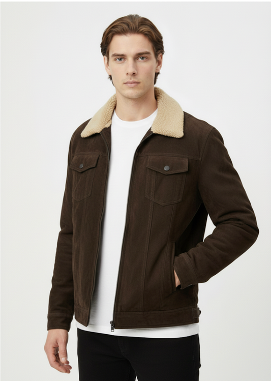 Finn™ - Wintermantel mit khakifarbenem Lammfell