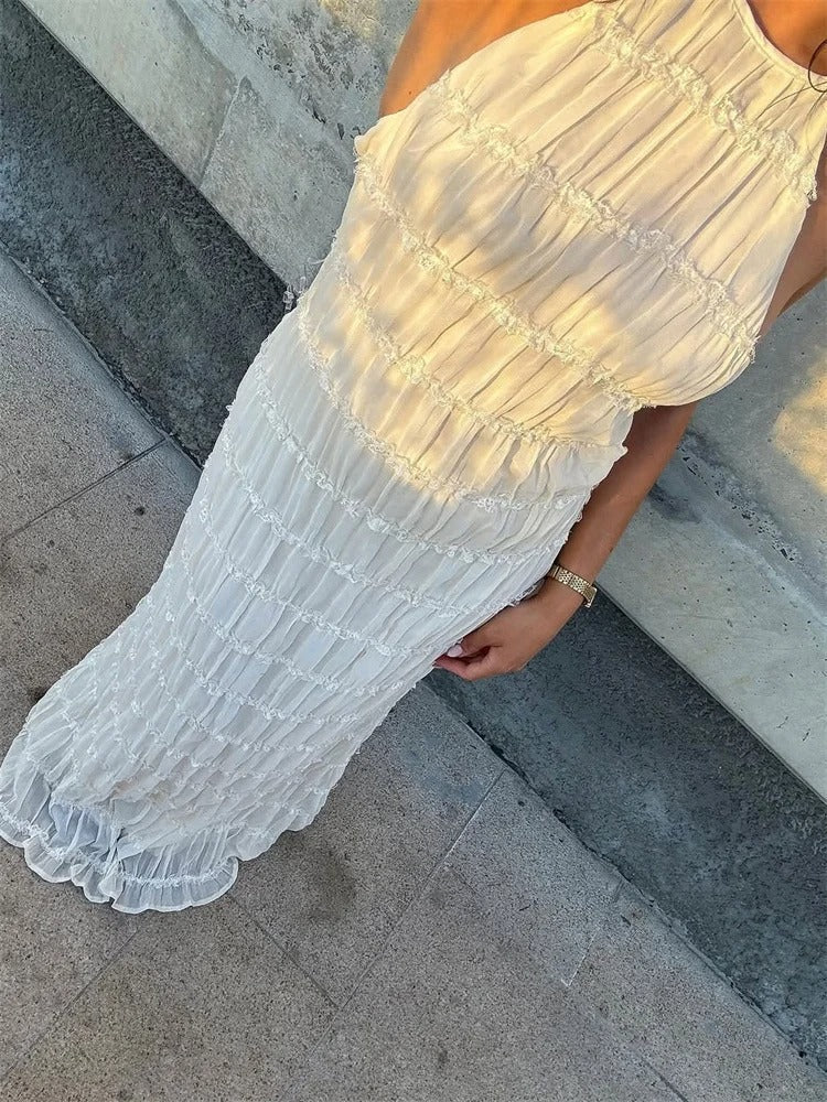 MONIQUE - Elegantes Halter-Maxikleid mit offenem Rücken