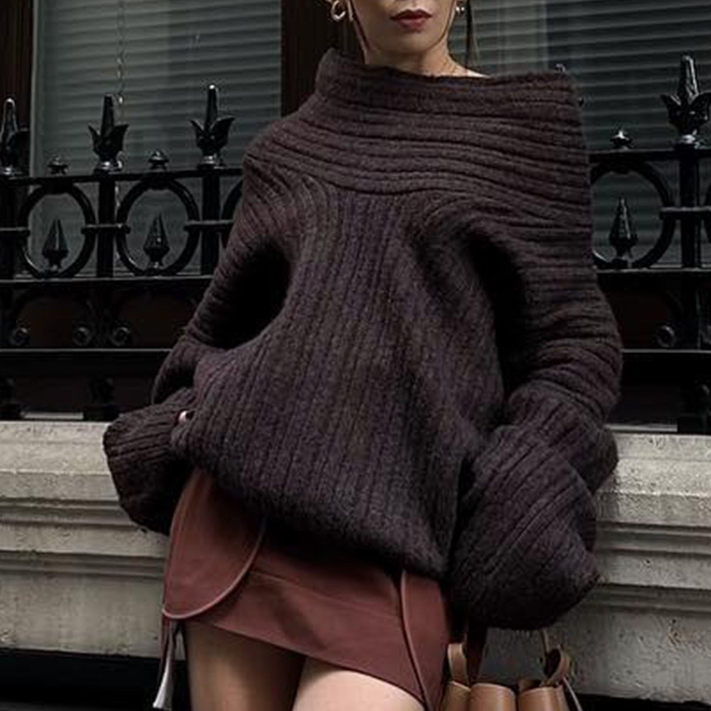 Caroline™ - Loose Knit Boat Neck Sweater